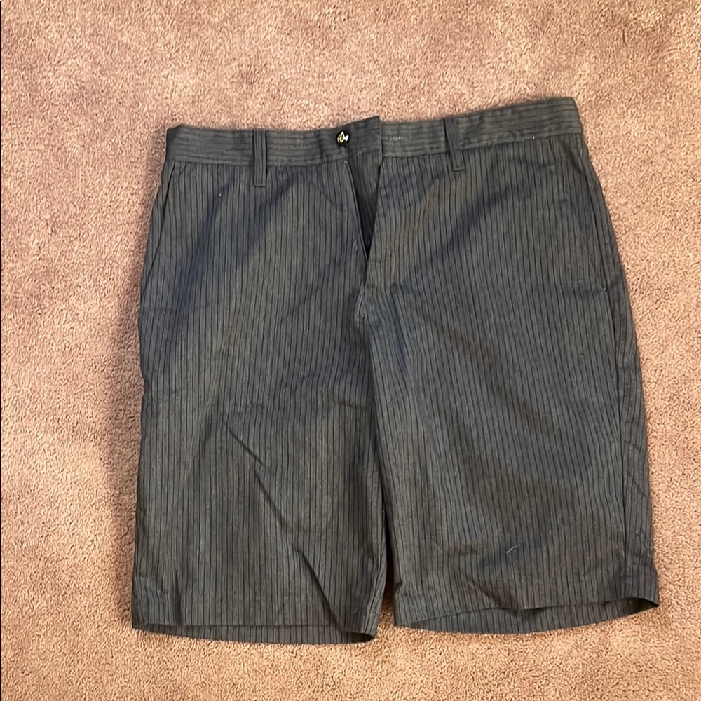 Charcoal Flat Front Shorts with Tailored Fit